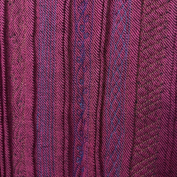 Injiri Wool Dress Handwoven Embroidered Folk Tunic Pink Purple Ethnic Boho Sz S - Picture 9 of 16